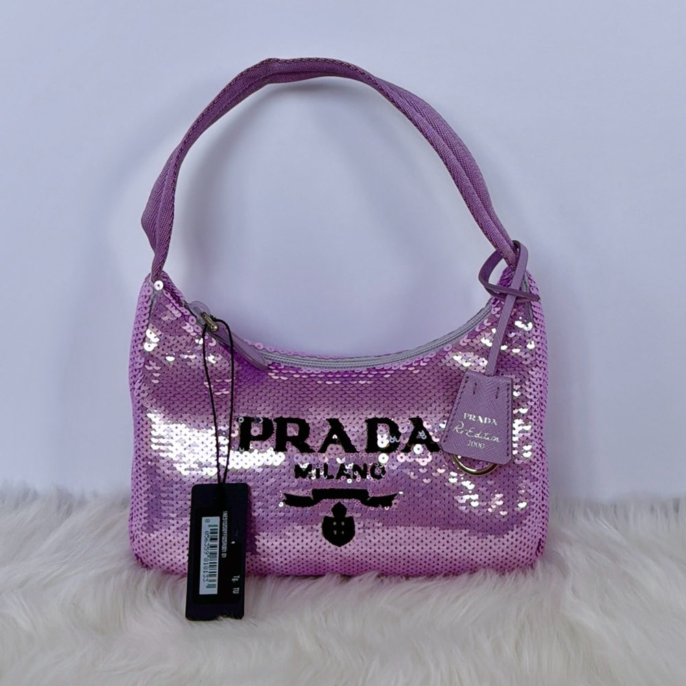 Prada Re-Edition 2000 Purple Sequins Bag